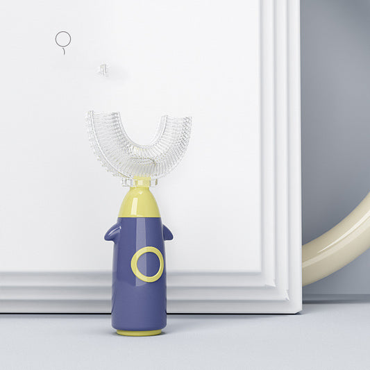 AlevioHealth™ Manual Children's U-shaped Toothbrush Silicone Toothbrush Soft Bristles Mouth Cleaning U-shaped Silicone Manual Children's Toothbrush