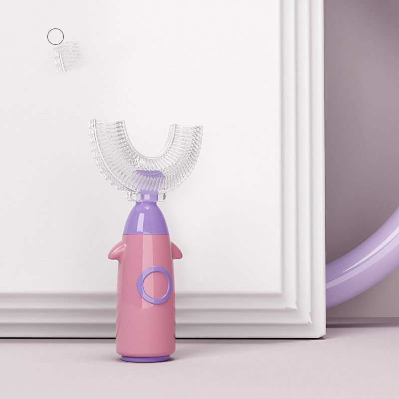 AlevioHealth™ Manual Children's U-shaped Toothbrush Silicone Toothbrush Soft Bristles Mouth Cleaning U-shaped Silicone Manual Children's Toothbrush